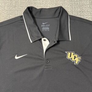 Nike University Central Florida UCF Dri-Fit Polo Shirt Mens Lg Black Performance